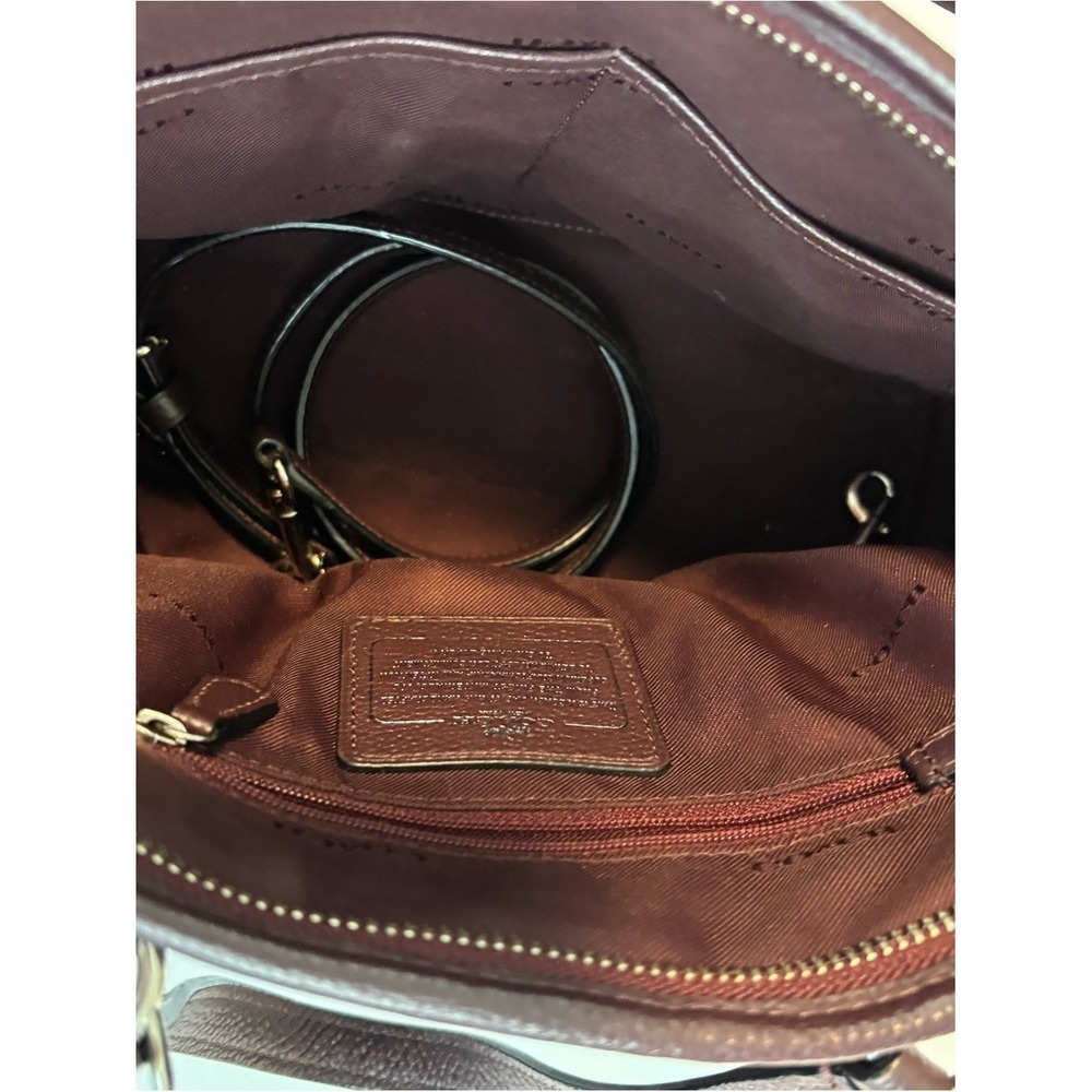 Coach Nolita 36557 Patchwork Leather Suede Satchel Burgundy Floral - Picture 9 of 10